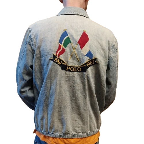 Polo Ralph Lauren Embroidered Cross Flags Denim Jacket